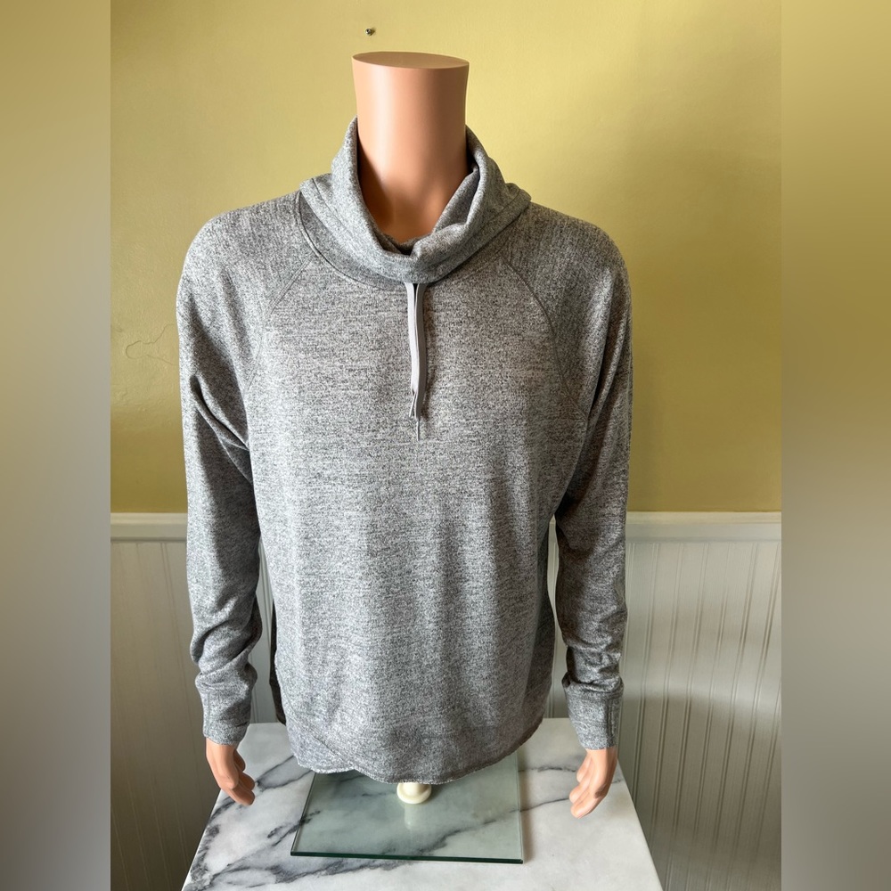 Womens Reebok Yoga sweatshirt with asymmetrical hem,cowl neck cord, thumb holes